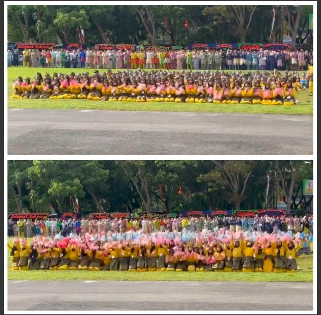Upacara Peringatan Hari Jadi Kabupaten Aceh Tamiang Yang Ke-22 Diwarnai Dengan Tarian Massal Siswa Siswi&nbsp;SD.