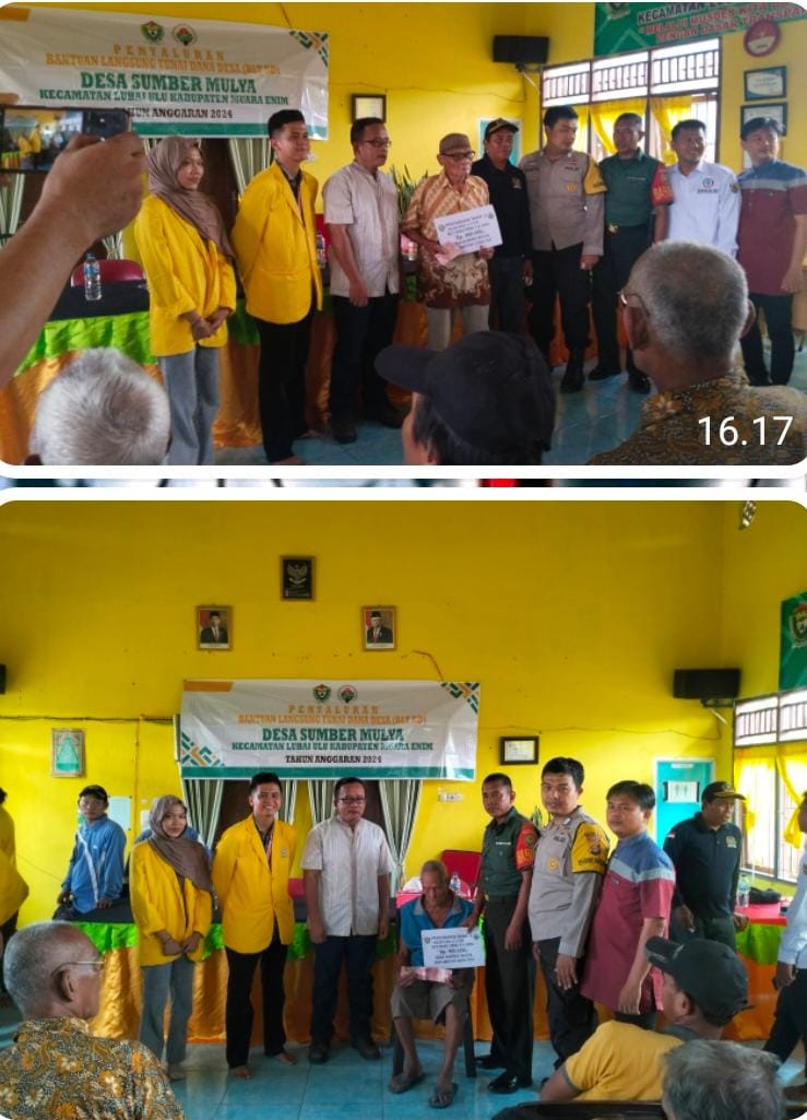 Pemerintah Desa Sumber Mulya Salurkan Bantuan BLT-DD Sebanyak 92 Keluarga Penerima&nbsp;Manfaat