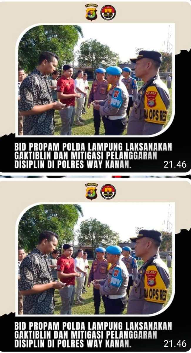 Bid. Propam Polda Lampung Laksanakan Gaktiblin dan Mitigasi Pelanggaran Disiplin di Polres Way&nbsp;Kanan.