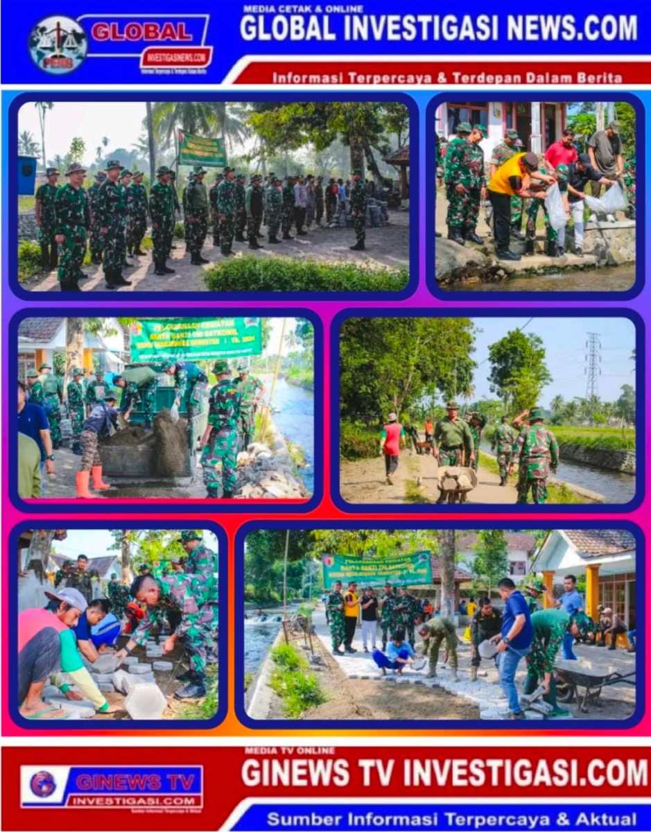 Karya Bakti TNI : Pemasangan Paving Block dan Penebaran 5000 Benih Ikan Oleh Kodim&nbsp;0824/Jember.