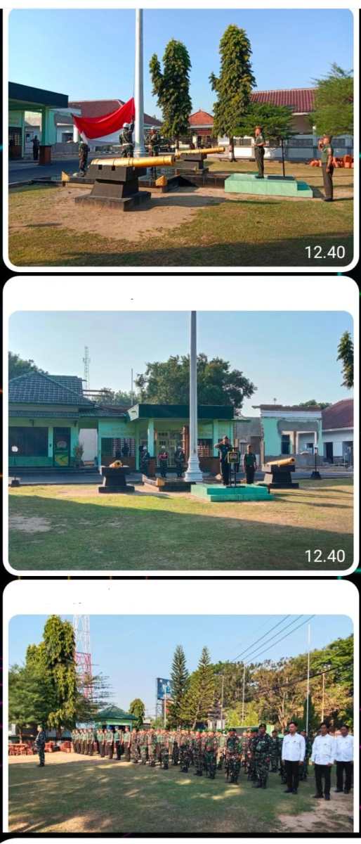 Laksanakan Upacara 17-an, Dandim 0829 Bacakan Amanat Pangdam V&nbsp;Brawijaya