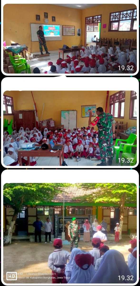 Babinsa Koramil Modung Gelar Sosialisasi Wawasan Kebangsaan Dan Bahaya Bullying Kepada Siwa SDN Langpanggang&nbsp;02